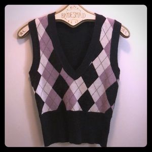 BCBG Max Azria argyle sweater vest medium